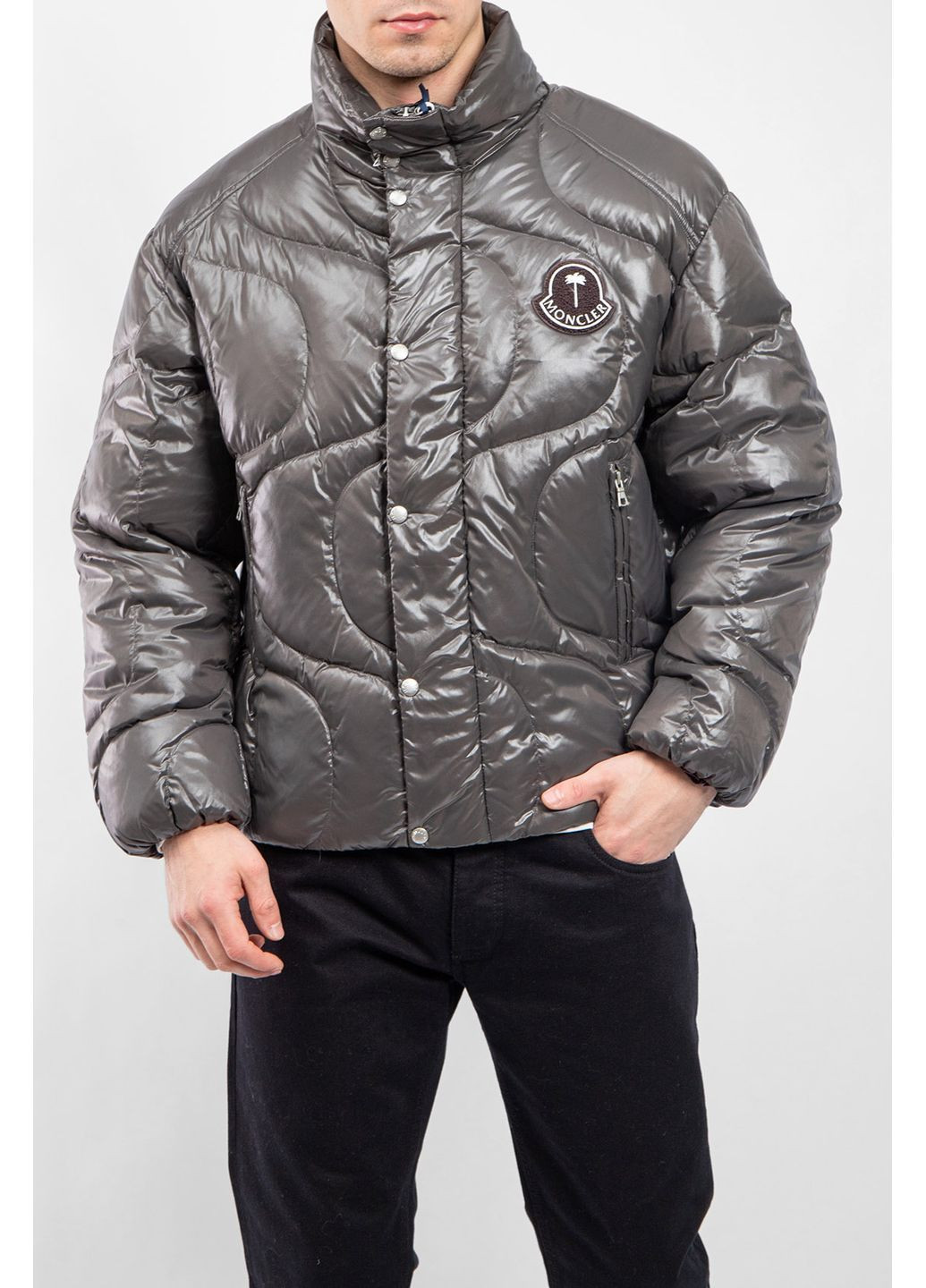 Серый зимний Пуховик Moncler