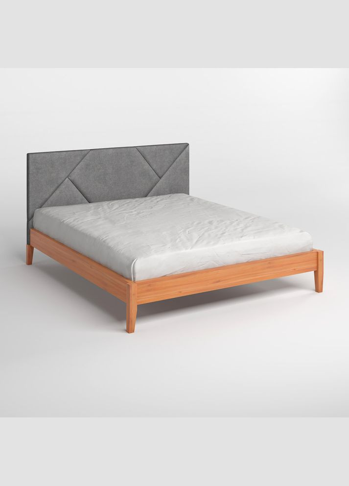 Двоспальне дерев'яне ліжко Нью-Йорк ДК (RAL8025)/Аляска 93 (Сірий) 180х190 см (MBG-10420) Mebigrand (368278837)