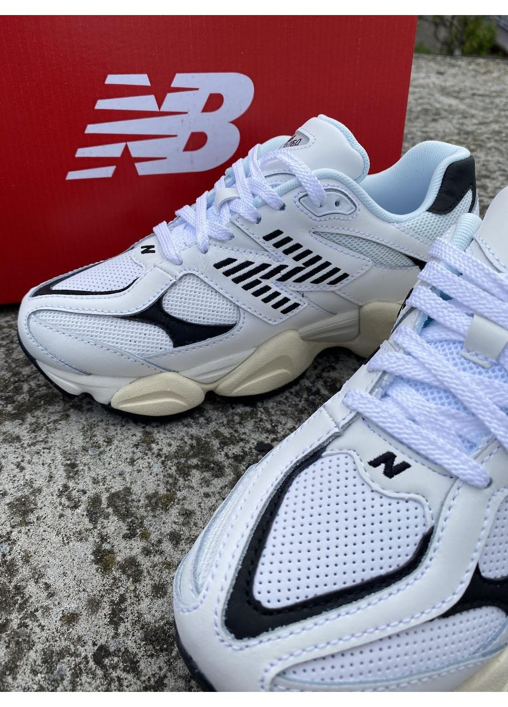 Чорні Осінні кросівки чоловічі new balance 9060 white black u9060aab нью беланс 9060 No Brand