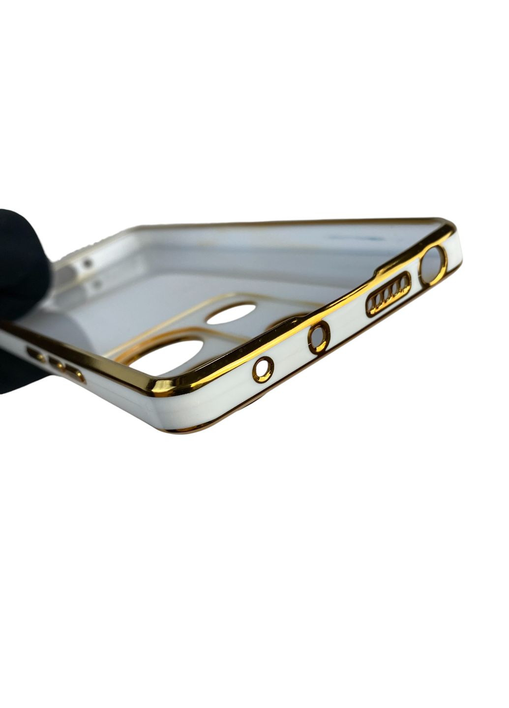 Чохол для Redmi Note 13 Pro 4G з кільцем-підставкою із золотою окантовкою на сяомі редмі нот 13 про білий gs1 Xiaomi (366236655)