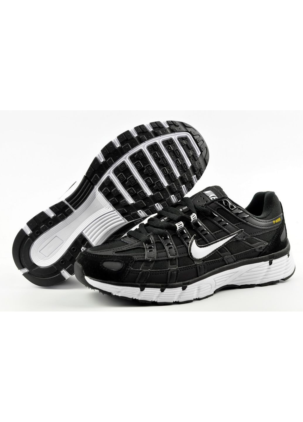 Термо унисекс кроссовки Nike P-6000 No Brand чёрно-белые зима (364929611)