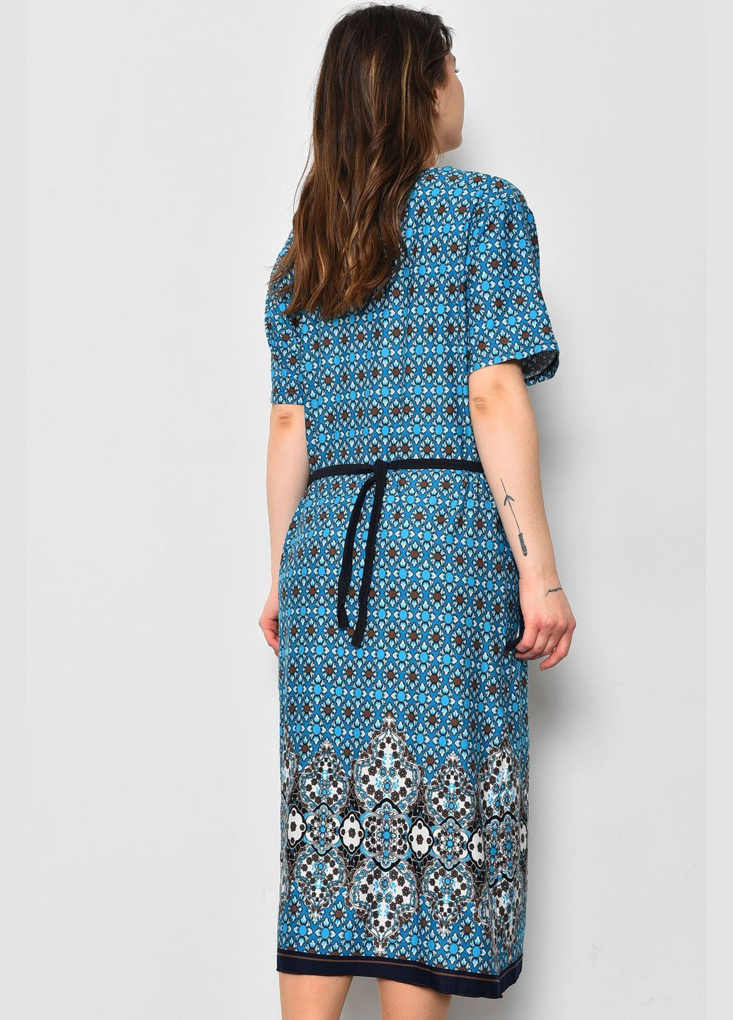 Халат жіночий напівбатальний літній бірюзового кольору Let's Shop (286326071)