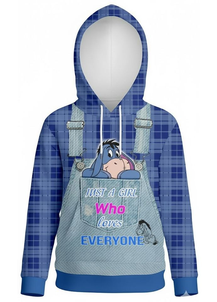 Детское тощие Eeyore (Ослик Иа-Иа) с принтом, синее тощие с героями Винни-Пуха М 128 Україна ТД (369659556)