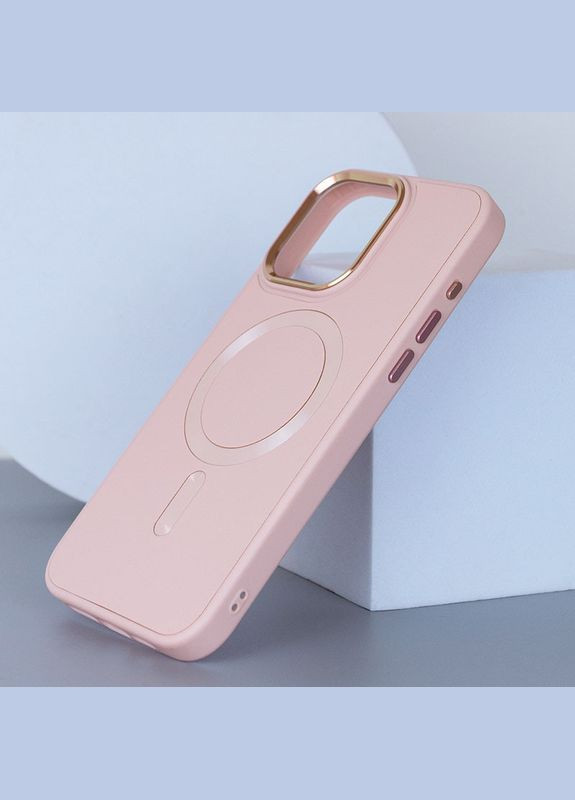 Шкіряний чохол Bonbon Leather Metal Style with MagSafe для Apple (6.7") Рожевий | Light pink Epik iPhone 15 Pro Max (300095980)