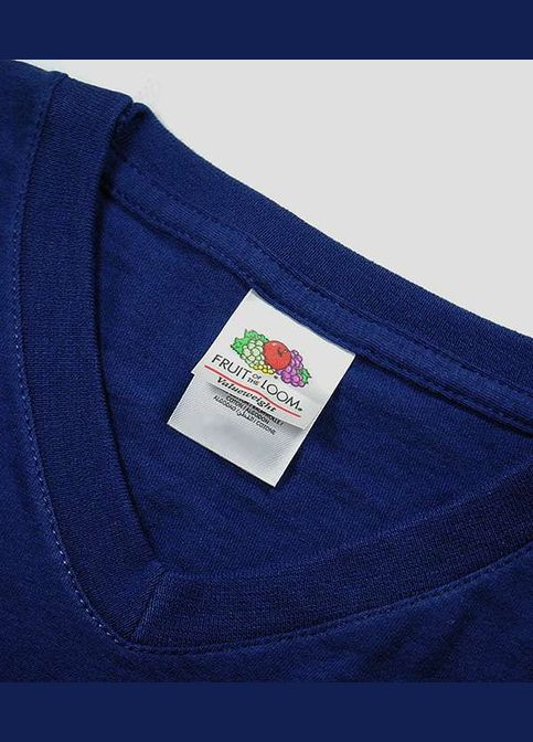 Синя футболка чоловіча valueweight v-neck (061066036m) з коротким рукавом Fruit of the Loom