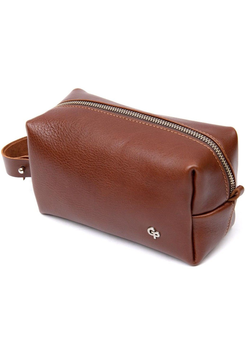 Шкіряний чоловічий несесер 11416 невеликий 18х10х8 см коричневий Grande Pelle (333662588)