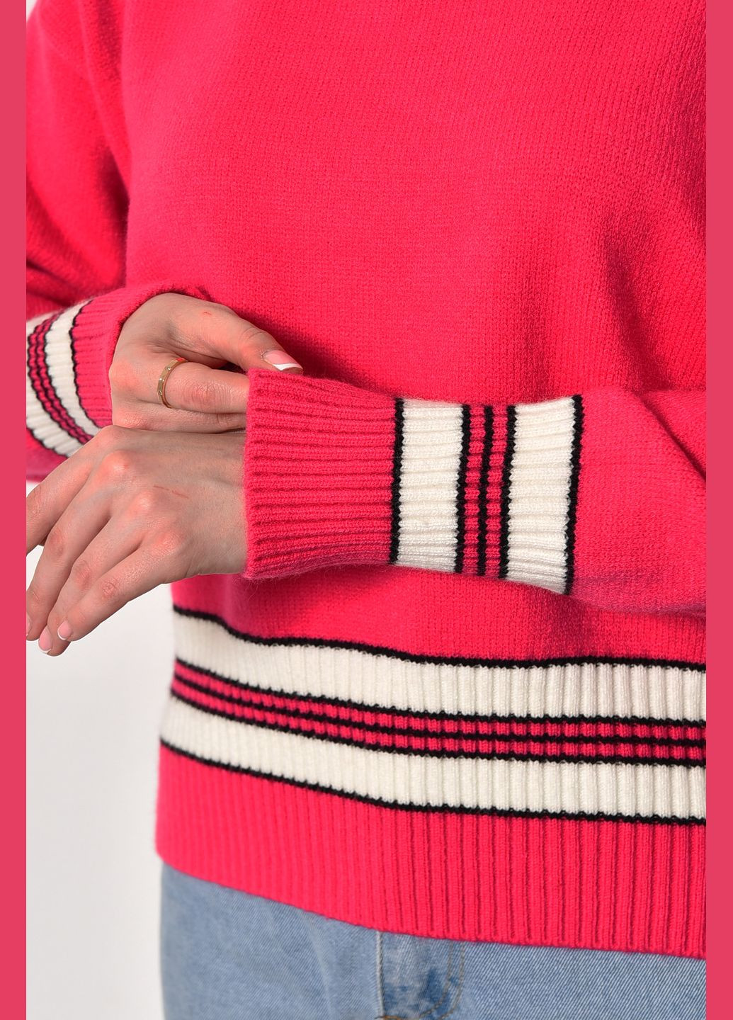Рожевий зимовий светр жіночий кашеміровий рожевого кольору пуловер Let's Shop