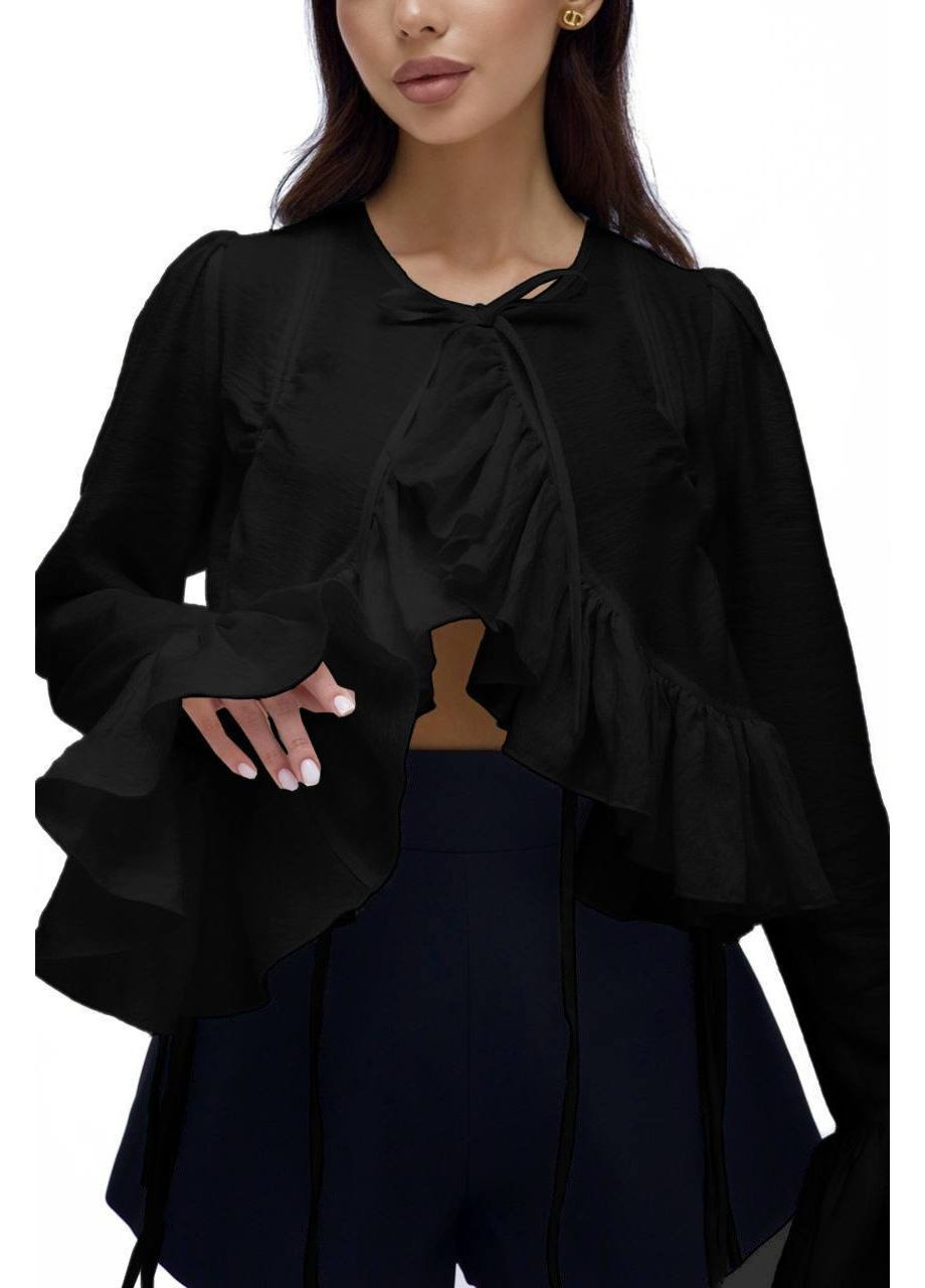 Черная классическая рубашка однотонная DK/DL Мода без кордонів