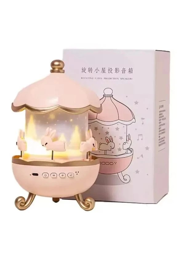 Ночник-проектор "Карусель с кроликами" с 12 сменными слайдами Pink (3_07460) No Brand (395876031)