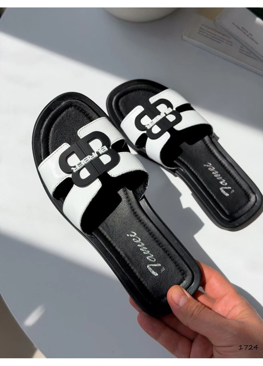 Белые белые шлепанцы No Brand