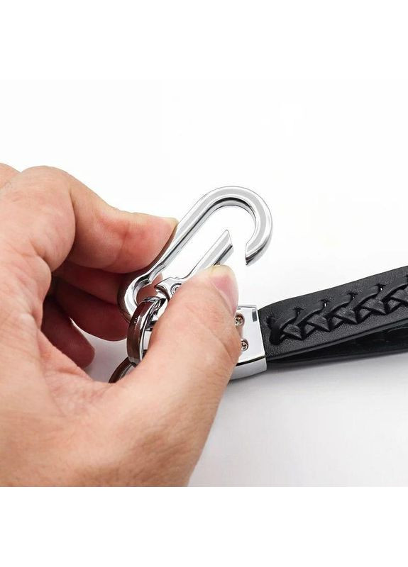 Брелок для авто ключей PORSCHE (натуральная кожа, универсальный крепеж, черный) No Brand (360949292)