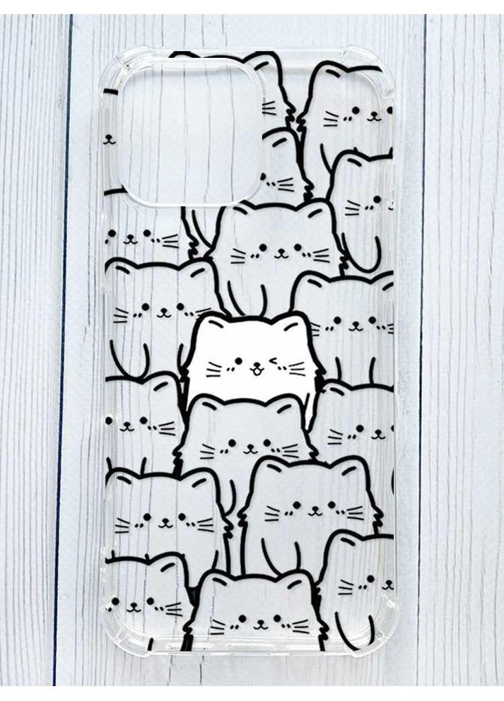 Чохол з потовщеними кутами на iPhone 16 Pro Max Котики (принт 392) Creative (356124421)