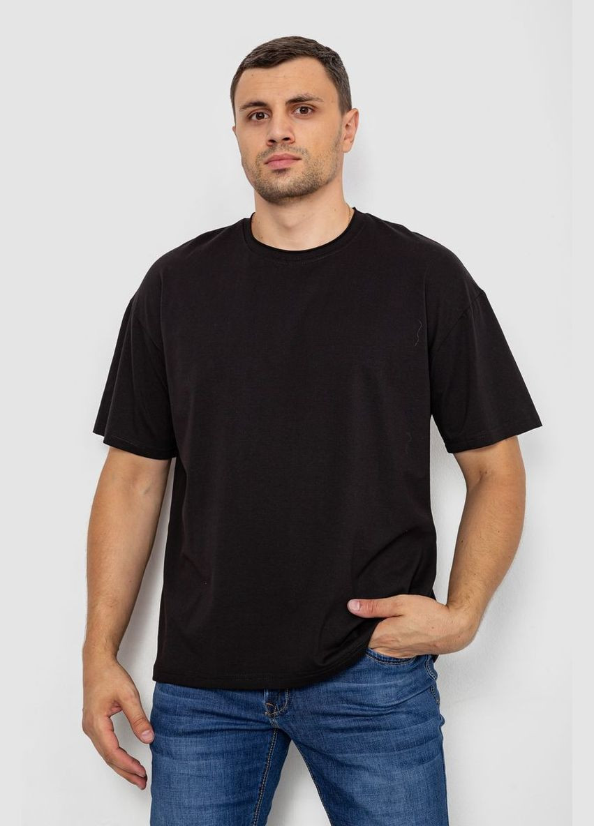 Чорна футболка чоловіча однотонна,, 102r1102 Ager