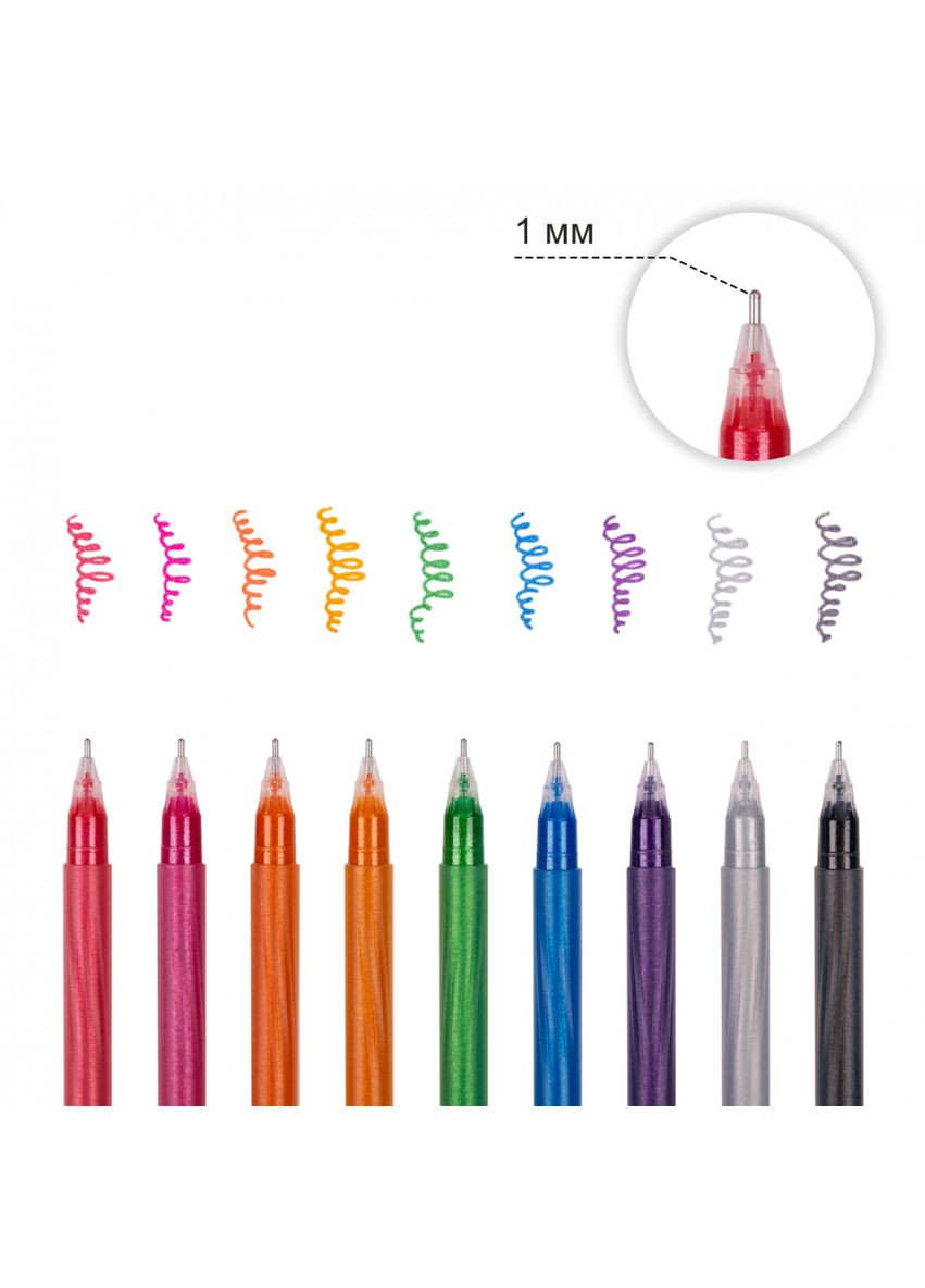 Набор гелевых цветных ручек 420471 9 шт Santi (364501663)