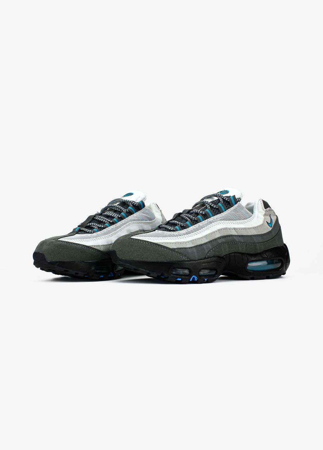 Сірі всесезон кросівки чоловічі nike air max 95 baltic blue gray | найк аір макс 95 сірі No Brand