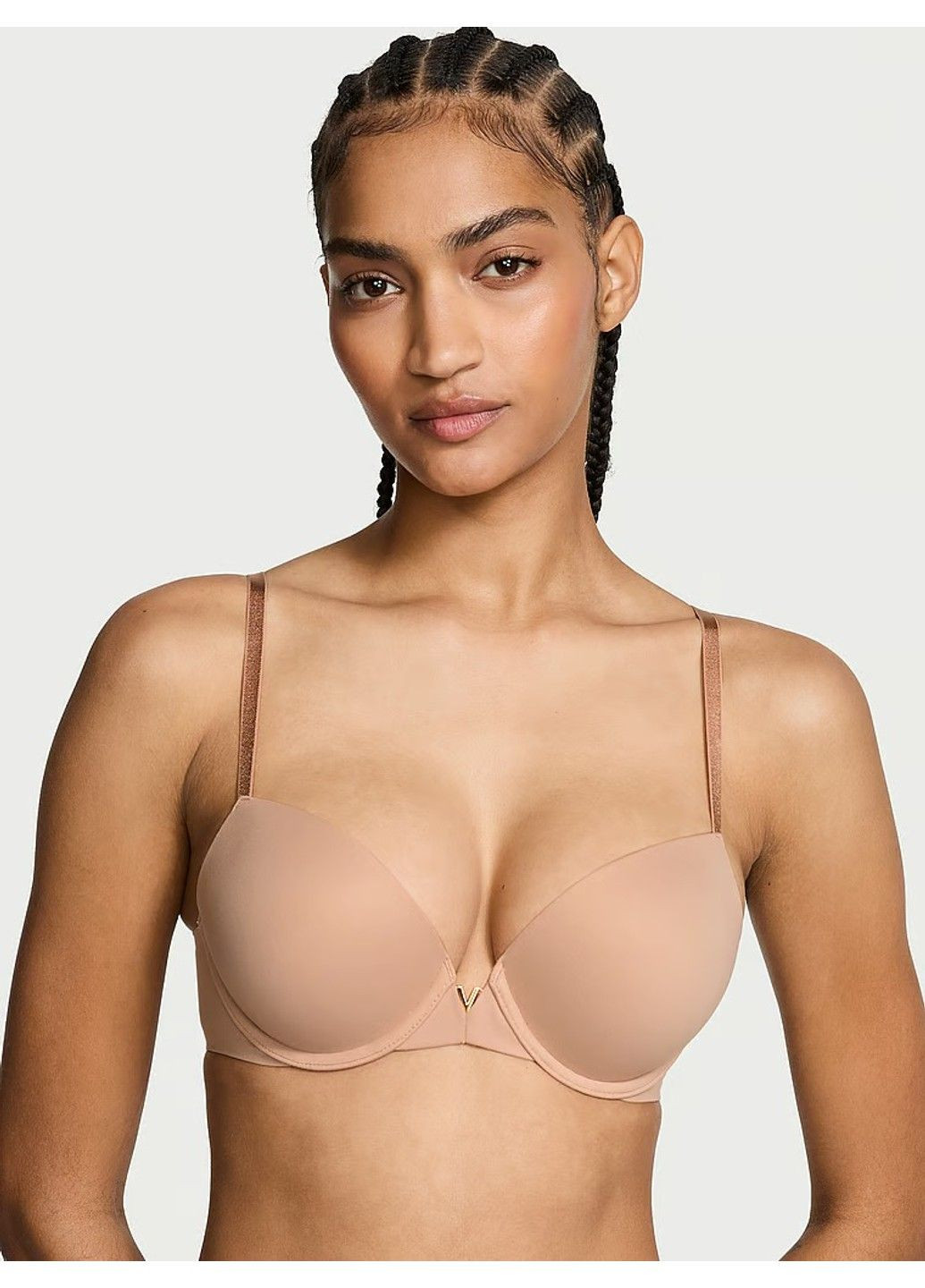 Бежевий бюстгальтер dream angels smooth push-up bra praline Victoria's Secret