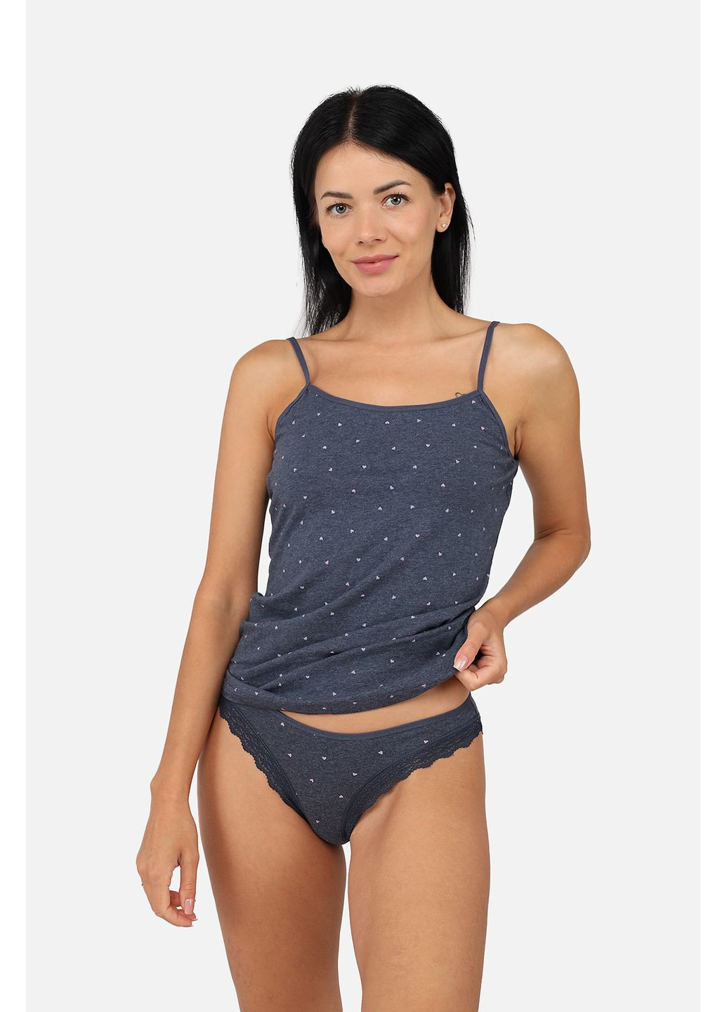 Майка з вузькими бретелями жіноча колір темно-синій ЦБ-00283217 Donella — 356937729