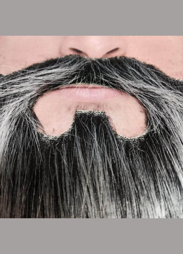 Борода 16х20 см, Усы, Брови реалистичные. 3 в 1. Черная, Седая. Мех No Brand (370135516)