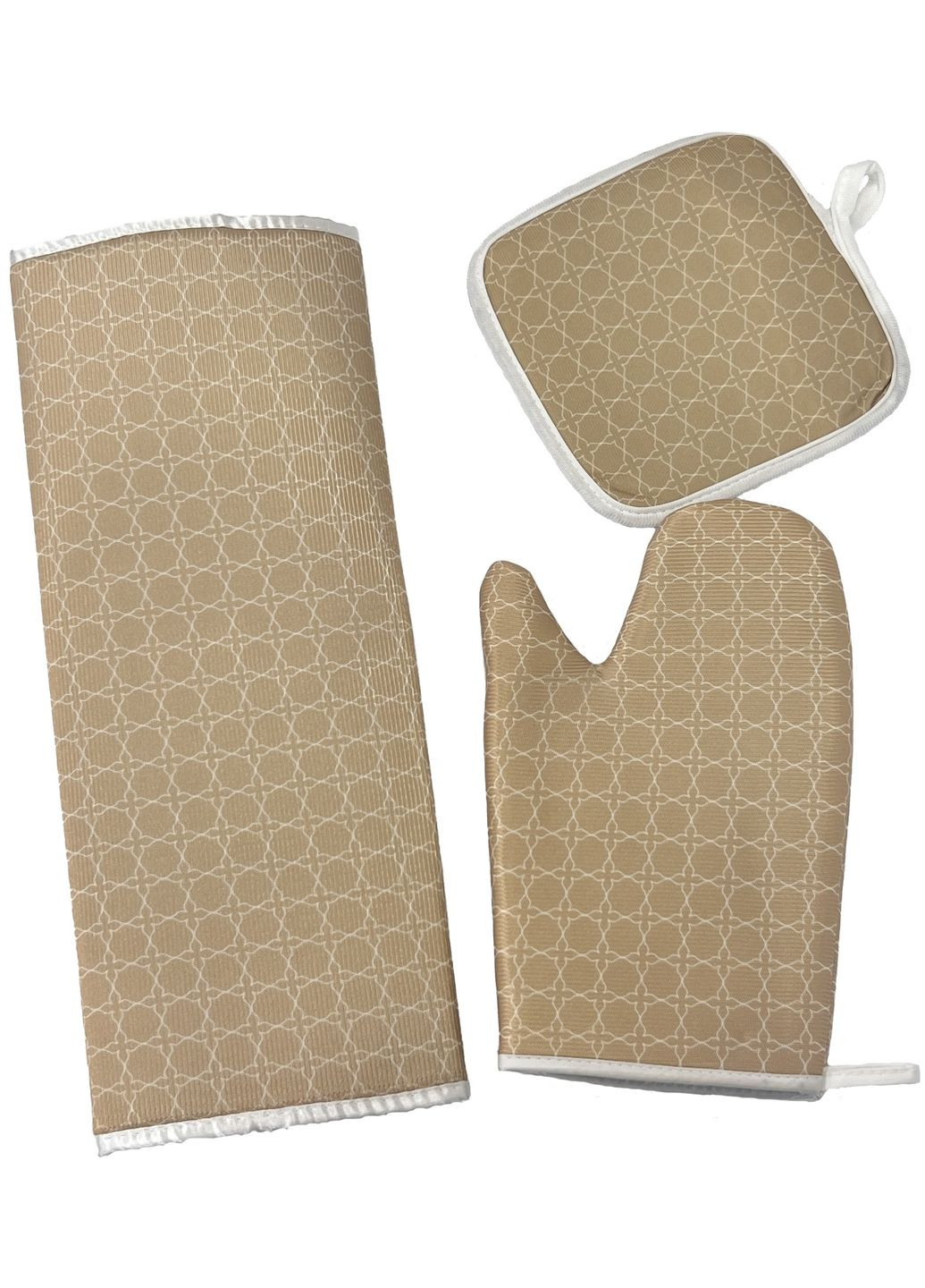 Набор для кухни коврик для посуды + прихватка + перчатка Бежевый Eco Fabric (325877445)