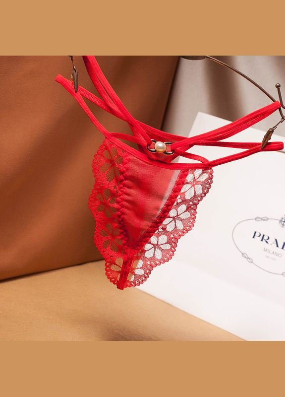 Кружевные трусики стринги с жемчужиной Honey Fashion Accessories One Size (S/M/L) белый (2-241) No Brand (313442642)