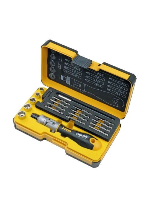 Набір головок 7-13 мм і біт PH PZ Torx SL ERGONIC K BOX + перехідник 1/4" + тримач біт + універсальна ручка 20 ш (14500) Felo (298574231)