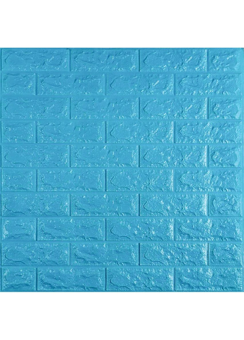 3D панель самоклеюча цегла Блакитна 700x770x7мм (005-7) SW-00000658 Sticker Wall (379916687)