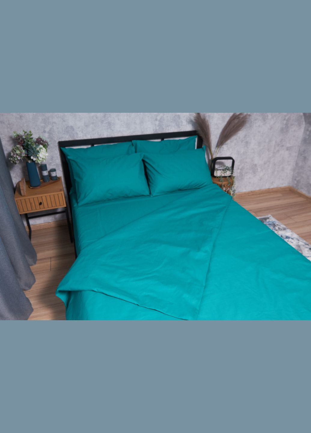 Комплект постельного белья Бязь Gold Люкс «» евро 200х220 наволочки 2х70х70 (MS-820001610) Moon&Star Green Deep (285717151)