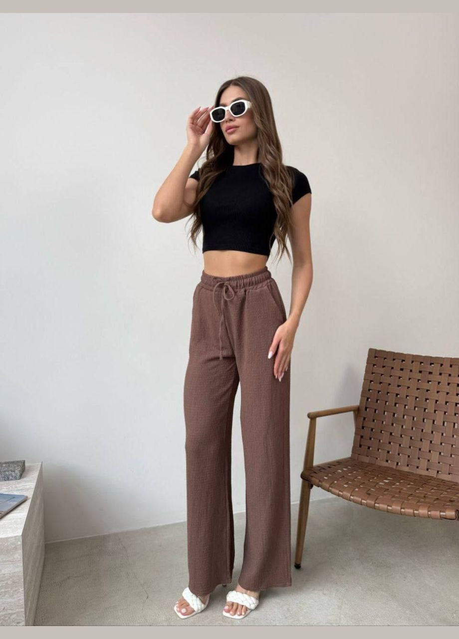 Брюки палаццо Ткань: Vaflinè (Турция) No Brand (332955306)