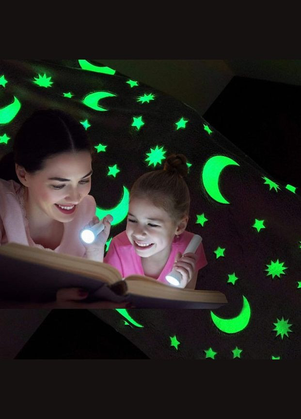 Плед-ковдра з ефектом зоряного неба, рожевий, 120х150 см No Brand (316579713)