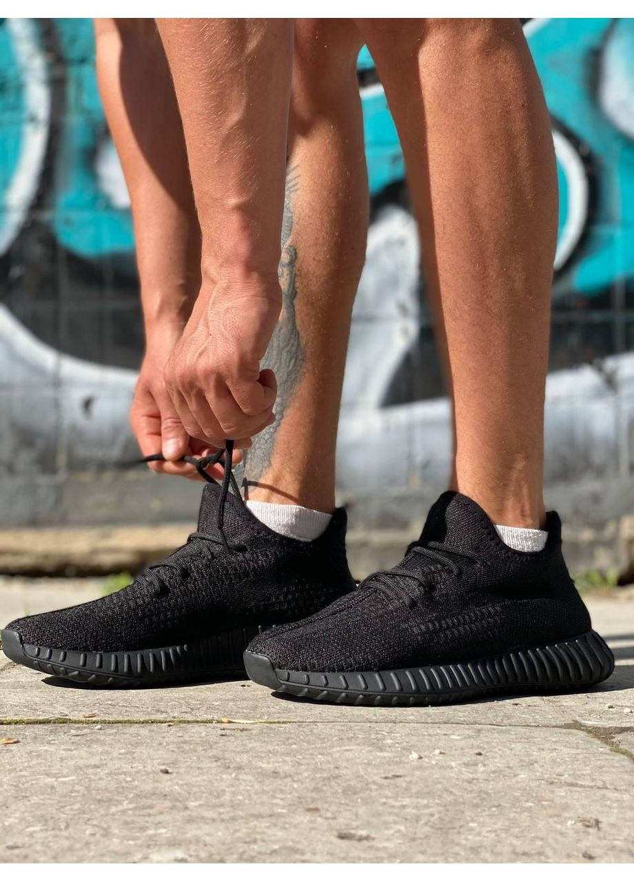 КРОССОВКИ ЖЕНСКИЕ ADIDAS YEEZY BOOST 350 V2 BLACK АДИДАС ИЗИ БУСТ No Brand чёрные демисезоны (367172105)