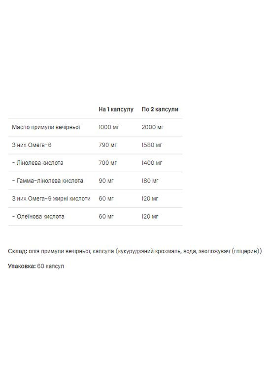 Масло примулы вечерней для женщин 60 капсул Омега-6 для здоровья кожи и гормонов VPLab Nutrition (369668806)