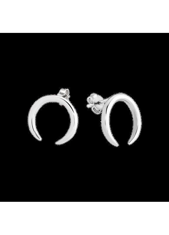 Срібні сережки пусети Півмісяці без камінців No Brand (333705723)