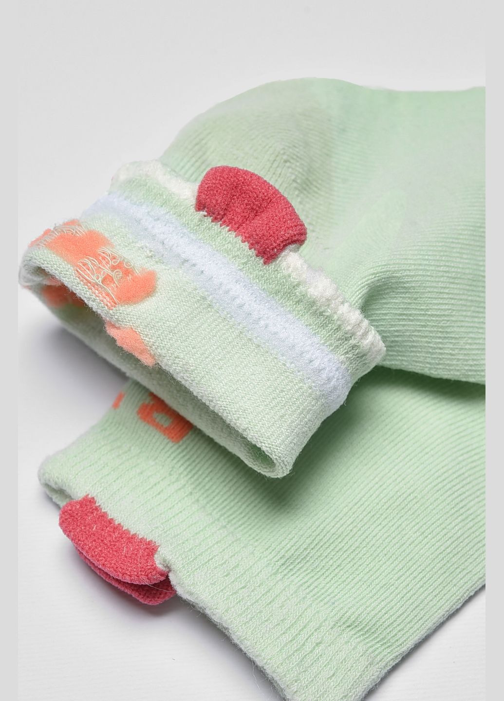 Шкарпетки дитячі демісезонні м'ятного кольору з малюнком Let's Shop (314818164)