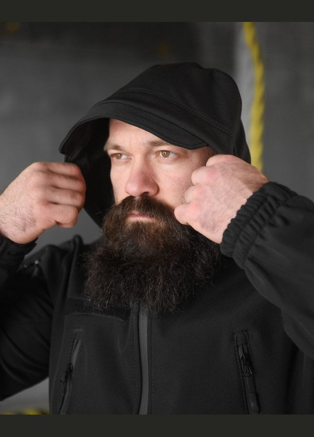 Тактична демісезонна куртка SoftShell чорна No Brand (317243857)