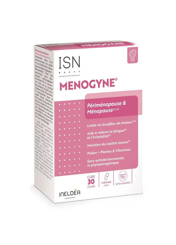 КОМПЛЕКС INELDEA МЕНОЖИН/MENOGYNE - ПРЕ-МЕНОПАУЗА И МЕНОПАУЗА - 60 КАПСУЛ Ineldea Sante Naturelle (289770680)