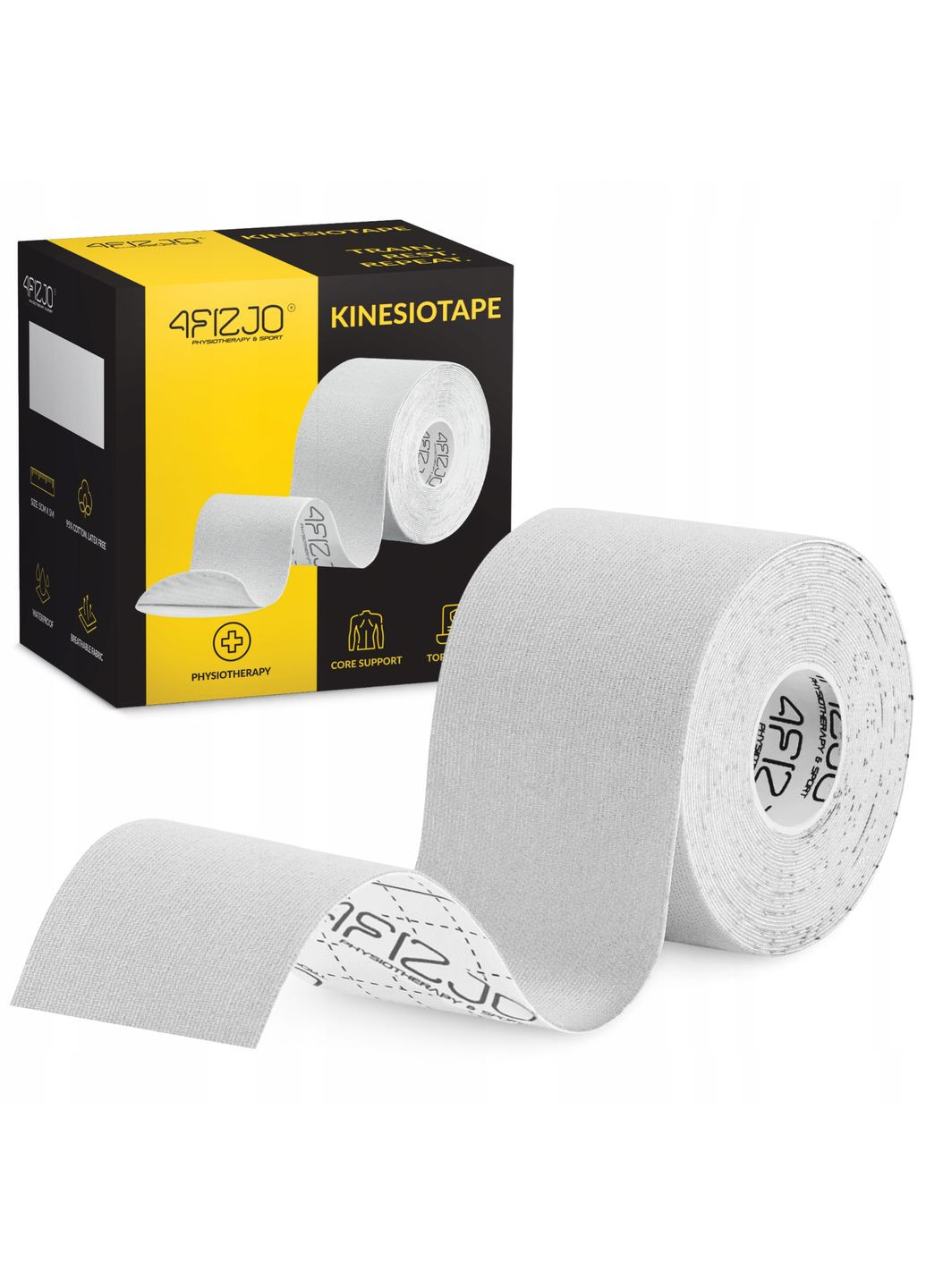 Стрічка кінезіологічна (кінезіо тейп) 5 см x 5 м White () 4FIZJO P-5907739318831 (324264770)