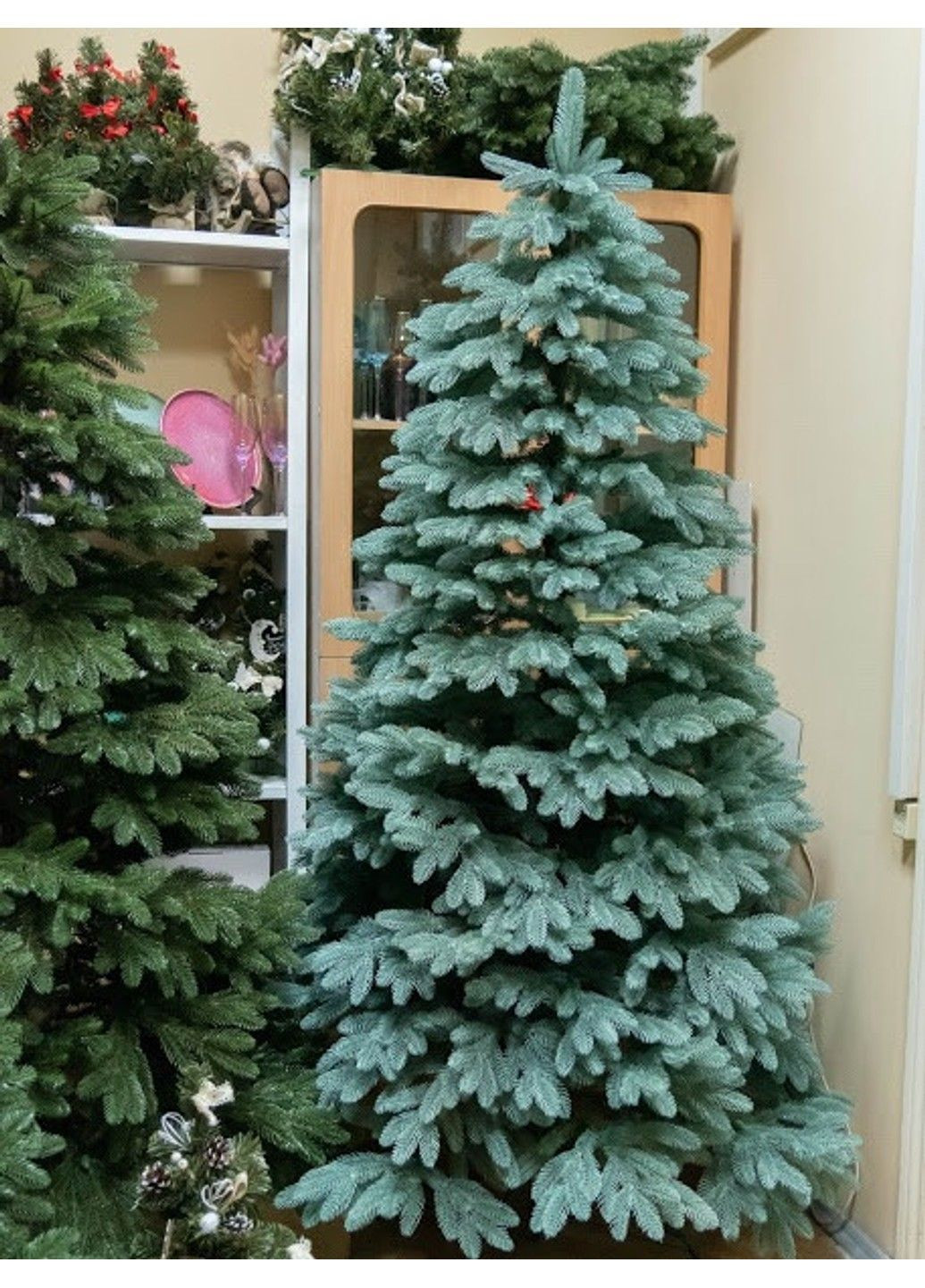 Искусственная пушистая елка Премиум (высота 3.20 м) литая (Голубая) No Brand (332634301)