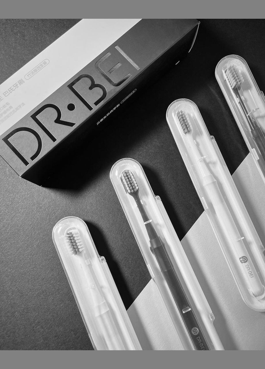 Набір зубних щіток Dr. Bei Toothbrush Bamboo Cleaner 4 штуки Dr.Bei (280876483)