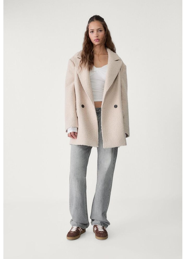 Бежевое демисезонное Пальто 8609/312/004 Stradivarius