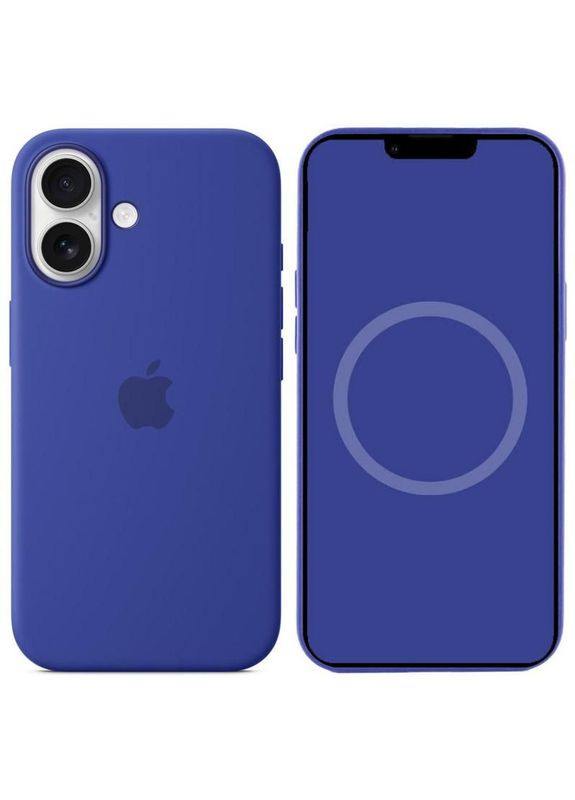 Чохол Silicone case (AAA) з Magsafe та анімацією для Apple iPhone 16 (6.1") Синій Epik (372499602)
