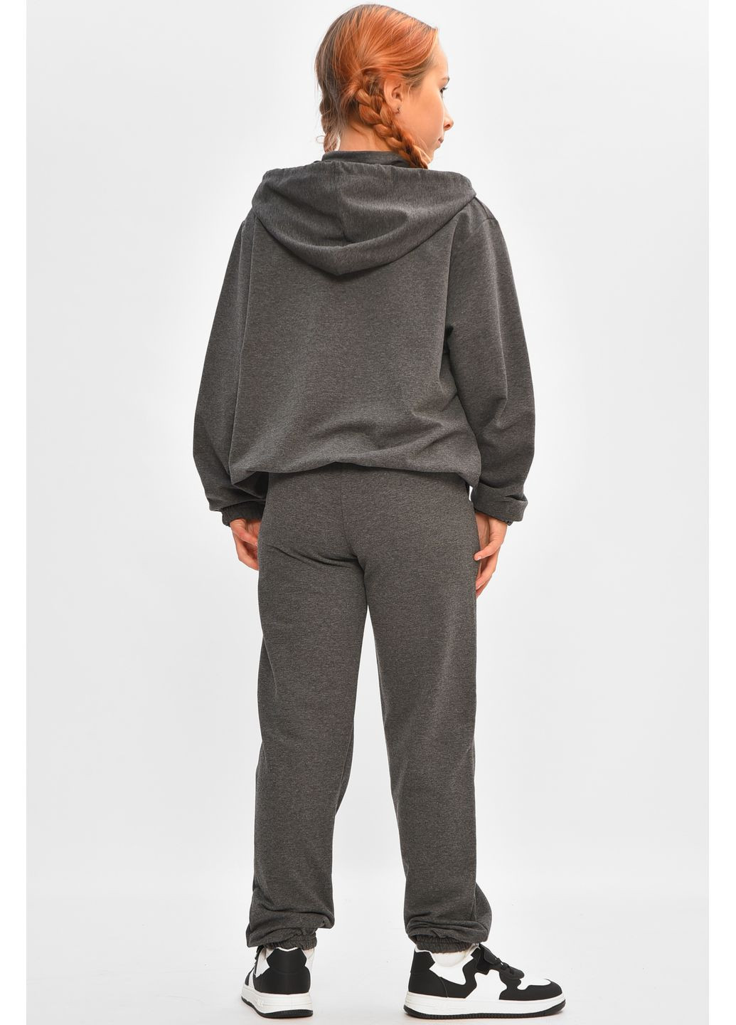 Темно-сірий демісезонний спортивний костюм підлітковий для дівчинки темно-сірого кольору брючний Let's Shop