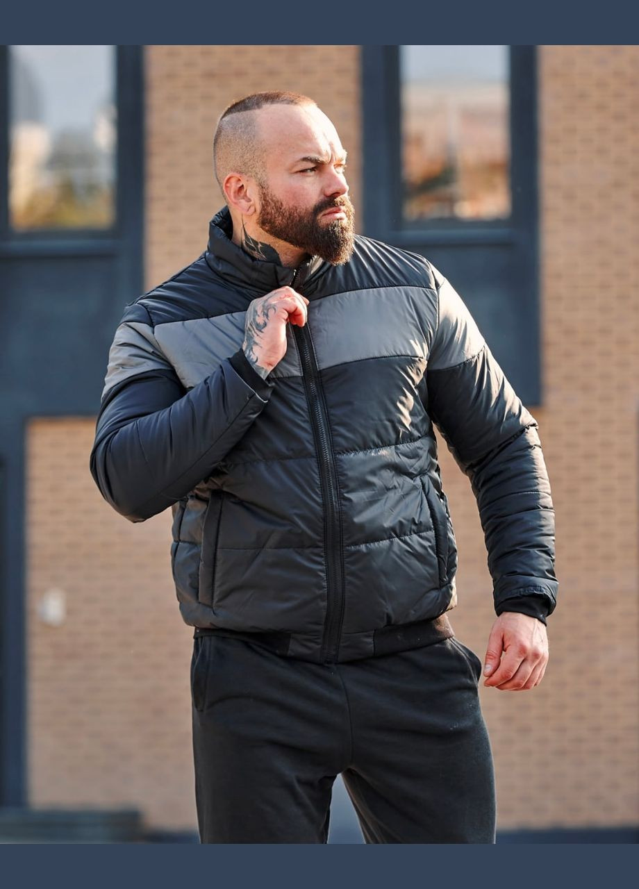 Чорна демісезонна куртка демісезонна чоловіча No Brand куртка