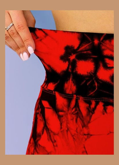 Велосипедки-шорты женские с пуш-ап TieDye 18833 S красные Fashion (336873765)