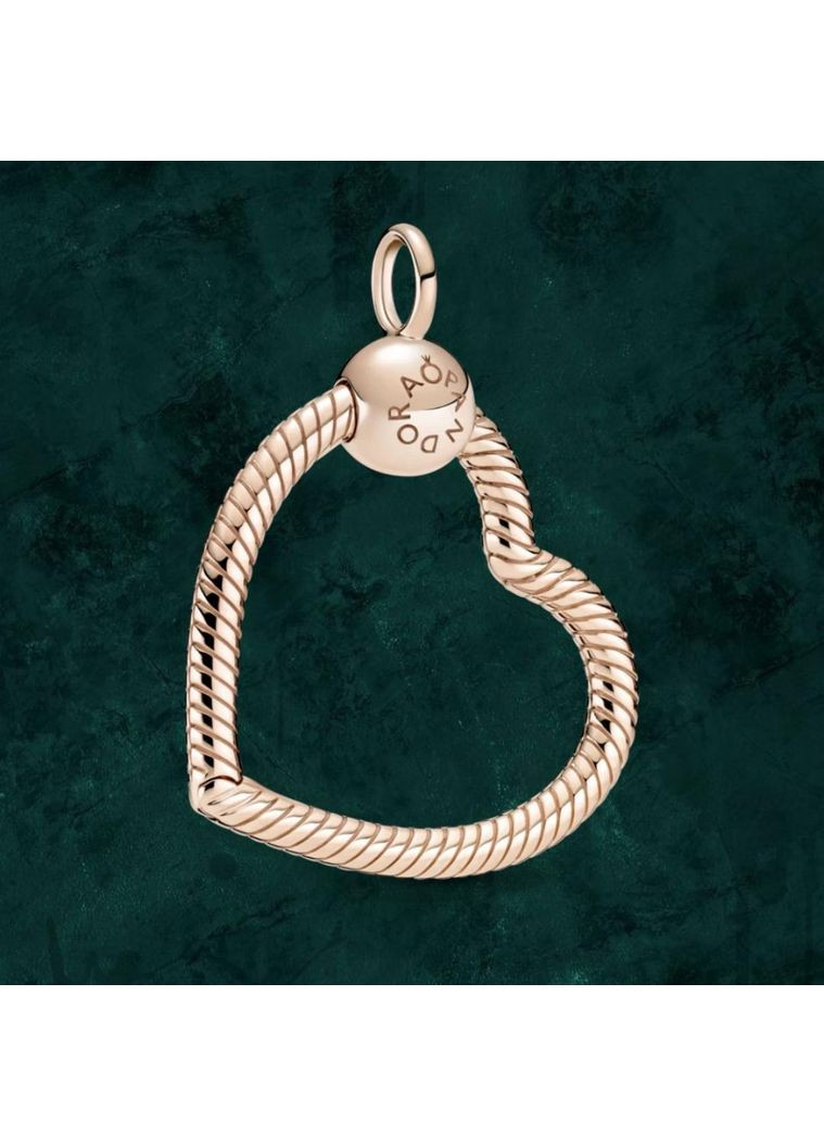 Срібний кулон "O" серце Pandora (Пандора) 389384C00 з покриттям 14к золотом No Brand (363028288)