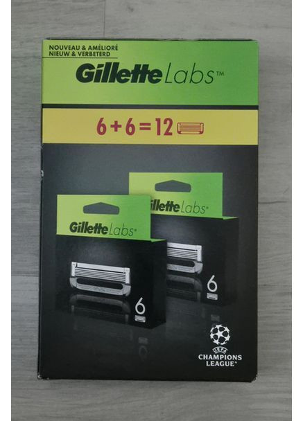 Картриджи сменные для бритья (лезвия кассеты) мужские 12 (6+6) шт Gillette Labs (365824362)