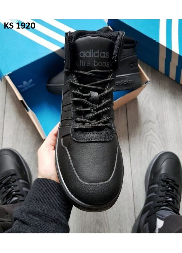 Чорні Осінні кросівки чоловічі adidas ultra boost black адідас ультрабуст No Brand