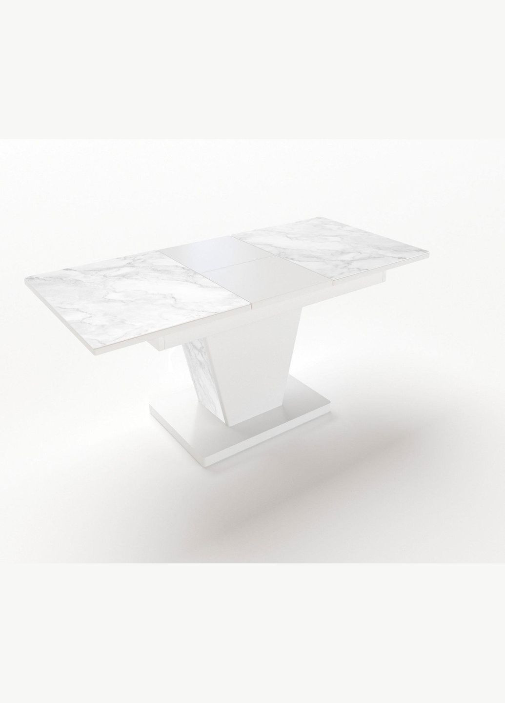 Стіл обідній розкладний скло УФ 15 265 Х'юстон Білий (10000169) Fusion Furniture (341525679)