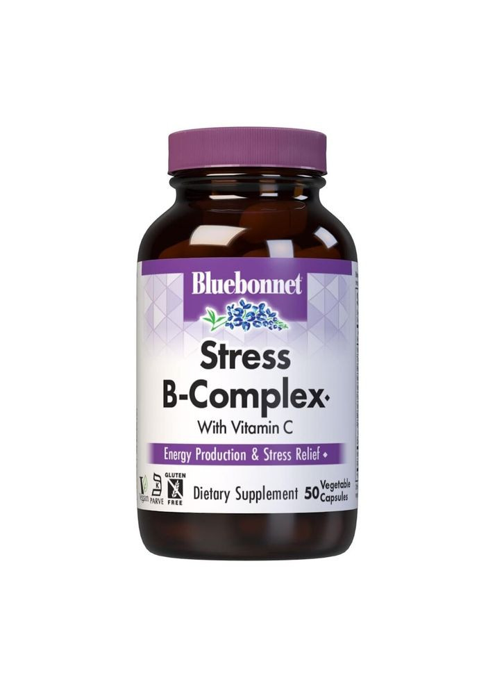 Комплекс вітамінів групи В Stress B-Complex, 50 вегакапсул Bluebonnet Nutrition (322293938)