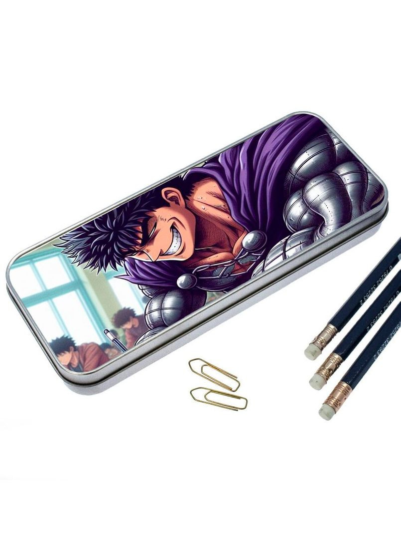 Органайзер для канцелярских принадлежностей металлический, кейс для мелочей Аниме Берсерк #007 7*18 см Silver No Brand (309155134)