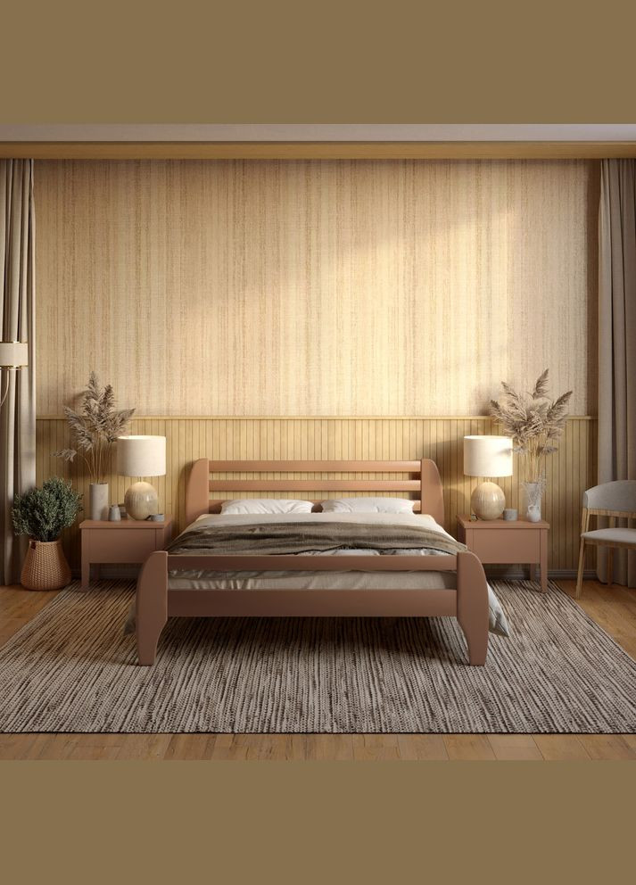 Полуторне дерев'яне ліжко Мілан (RAL8025) 120х190 см Mebigrand (366027463)